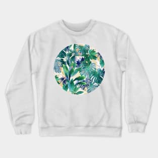 Pastel Summer Tropical Emerald Jungle Crewneck Sweatshirt